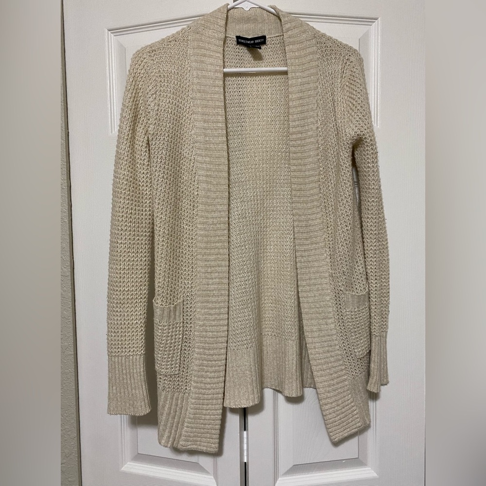 Beige Knit Cardigan